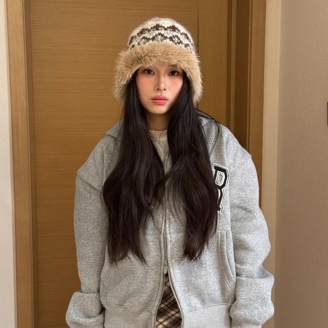 针织帽冬季渔夫帽毛球雷锋帽冬冷帽帽女百搭帽子