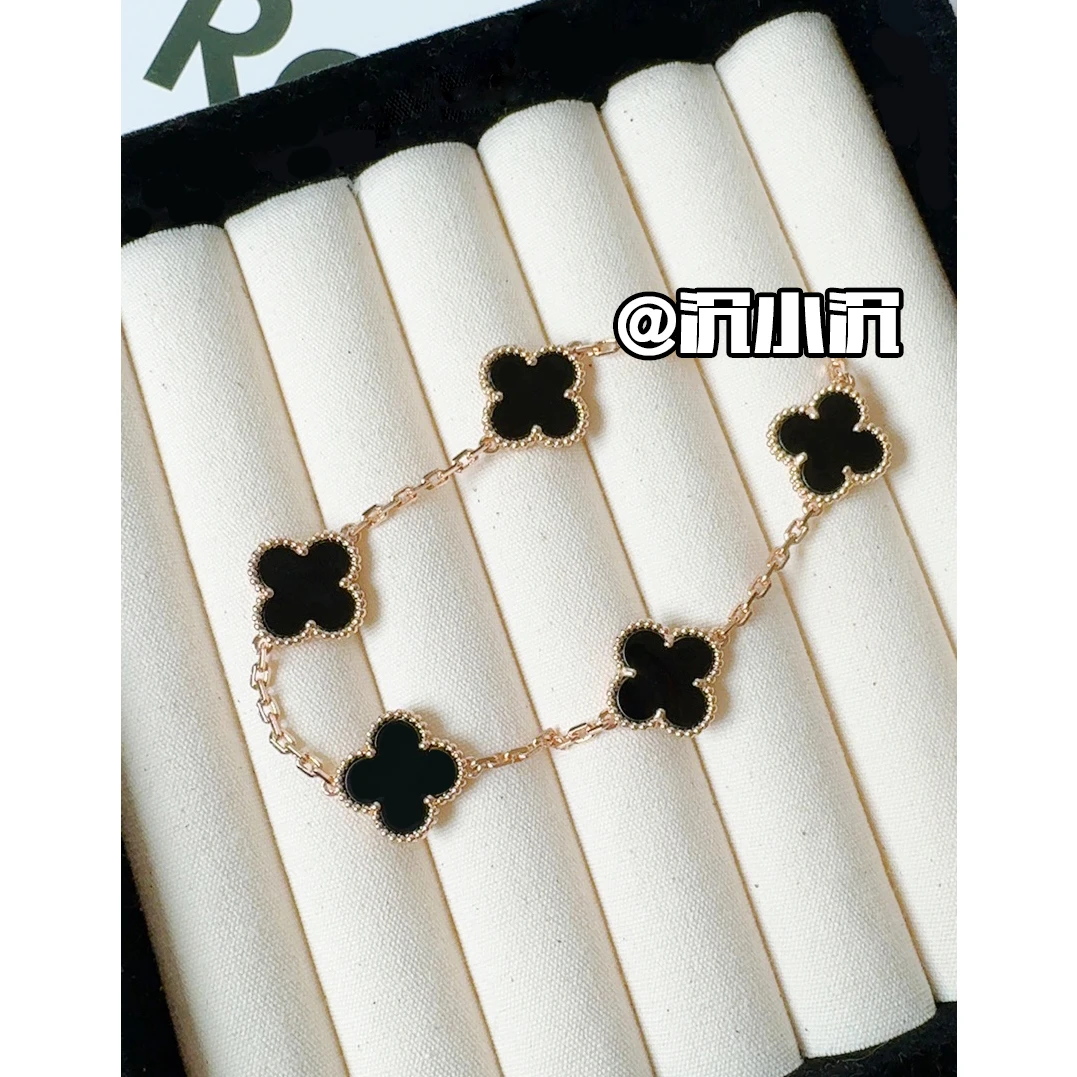 铜合金手链 【黑五花金边】高版本气质百搭时尚田曦薇同款手链F11