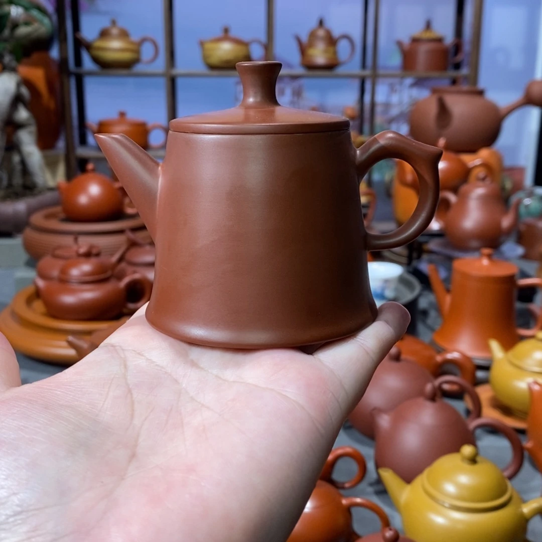 茶壶紫砂章淑煌朱泥凤鸣壶100cc
