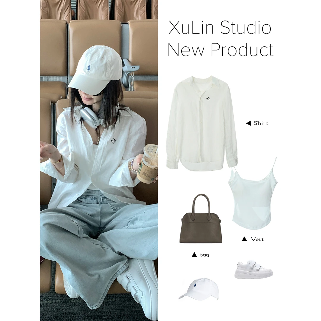 MINI STUDIO徐琳 「经典返场」老钱风弓箭图标刺绣白衬衫x250098