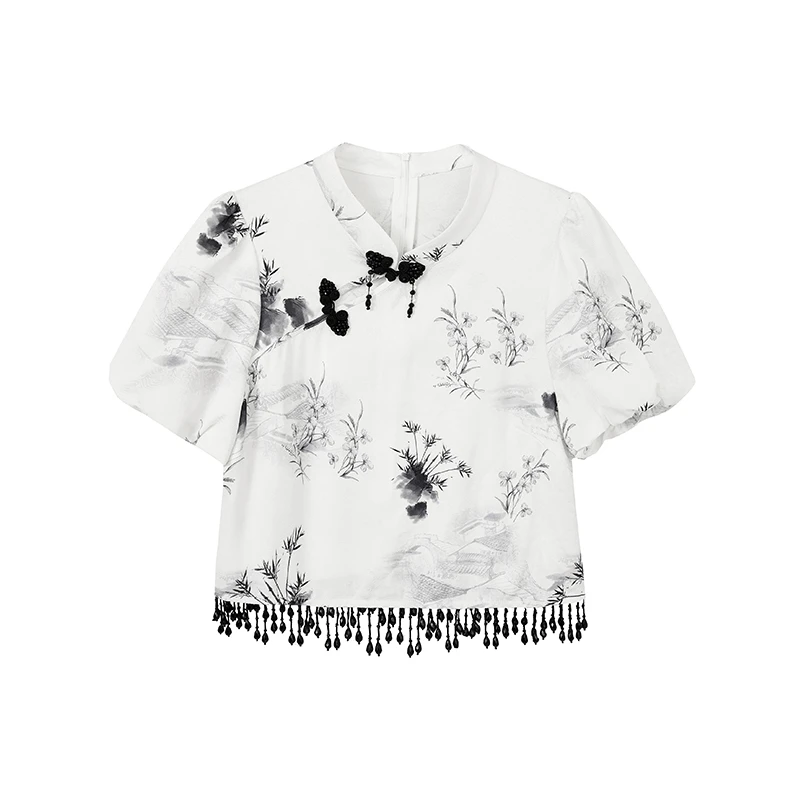 【达人专属】肌理感立体流苏挂坠上衣N2036