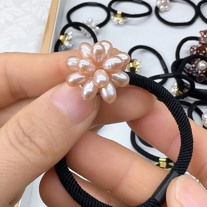 淡水珍珠发饰银S925镶嵌