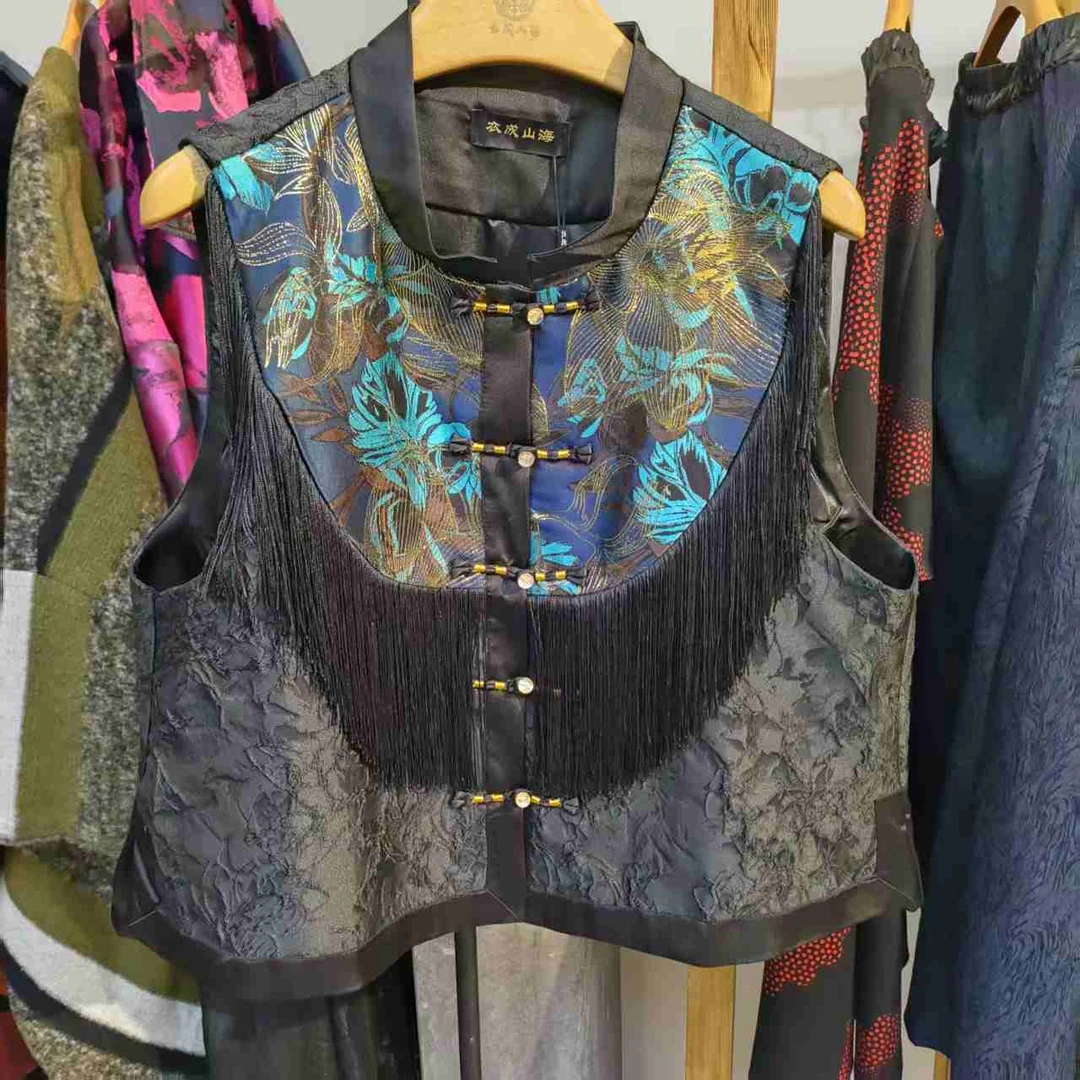 【大海轻奢新中式】BF32825景泰蓝刺绣马甲外套上衣