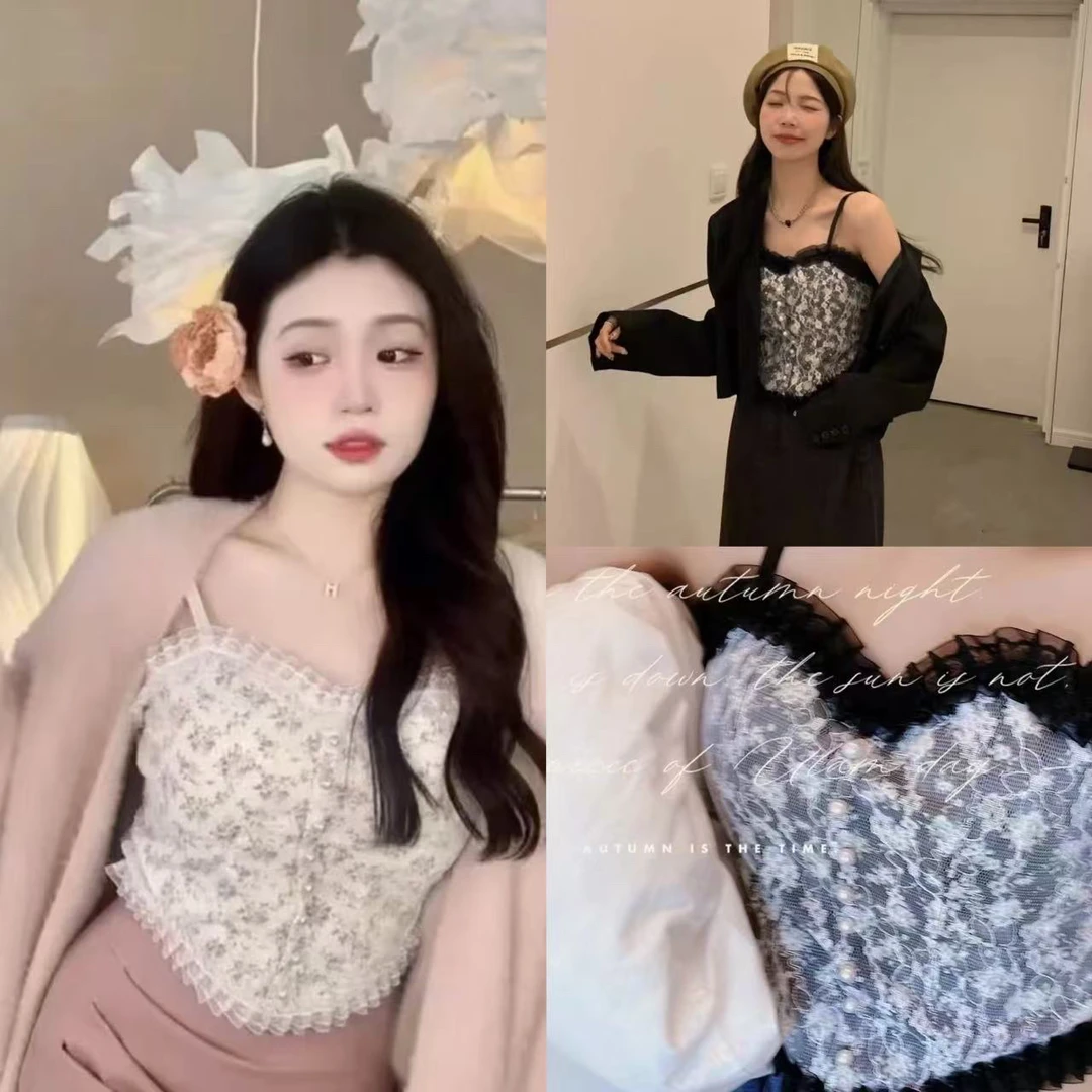 纯欲风蕾丝背心吊带