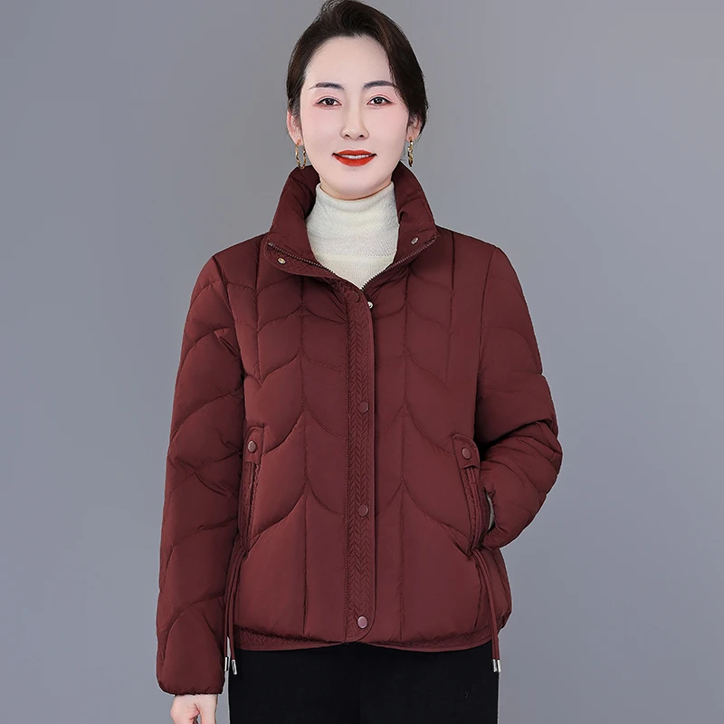 恩狐2024冬季新款时尚休闲保暖立领棉服气质百搭保暖女装短外套