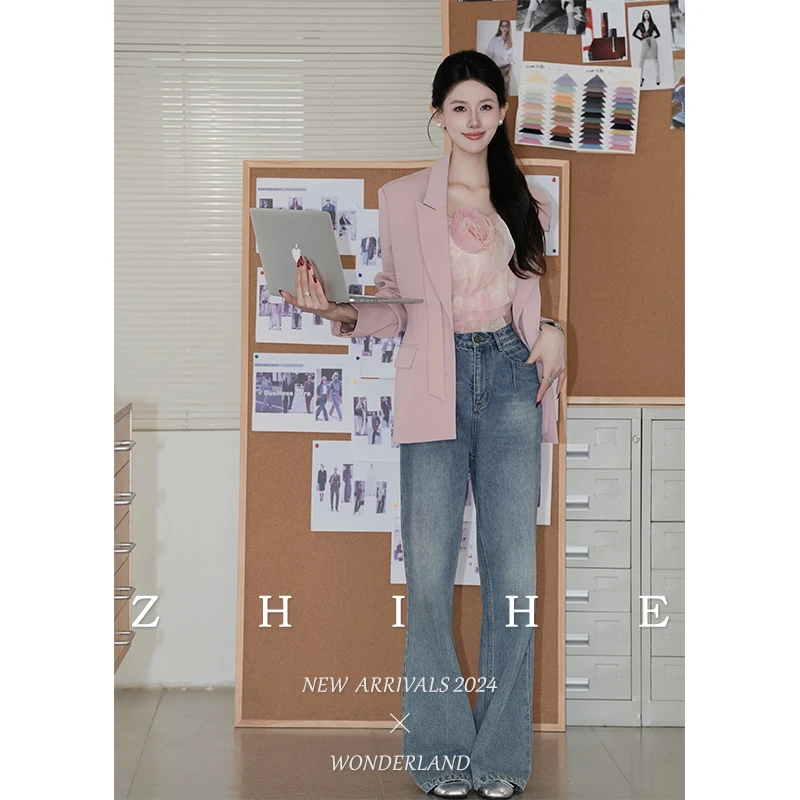 至禾Wonderland【粉雾玫瑰】玫瑰的故事晕染立体玫瑰花吊带+外套