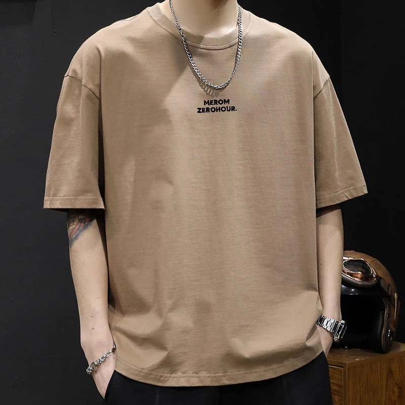 大众日常夏季圆领T恤上衣时尚潮流休闲运动短袖男生衣服高级感