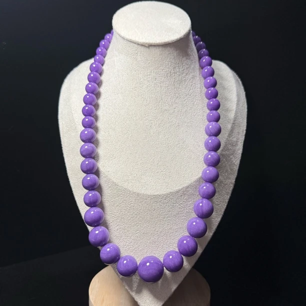 紫色 塔链 加长版圆珠 项链 266