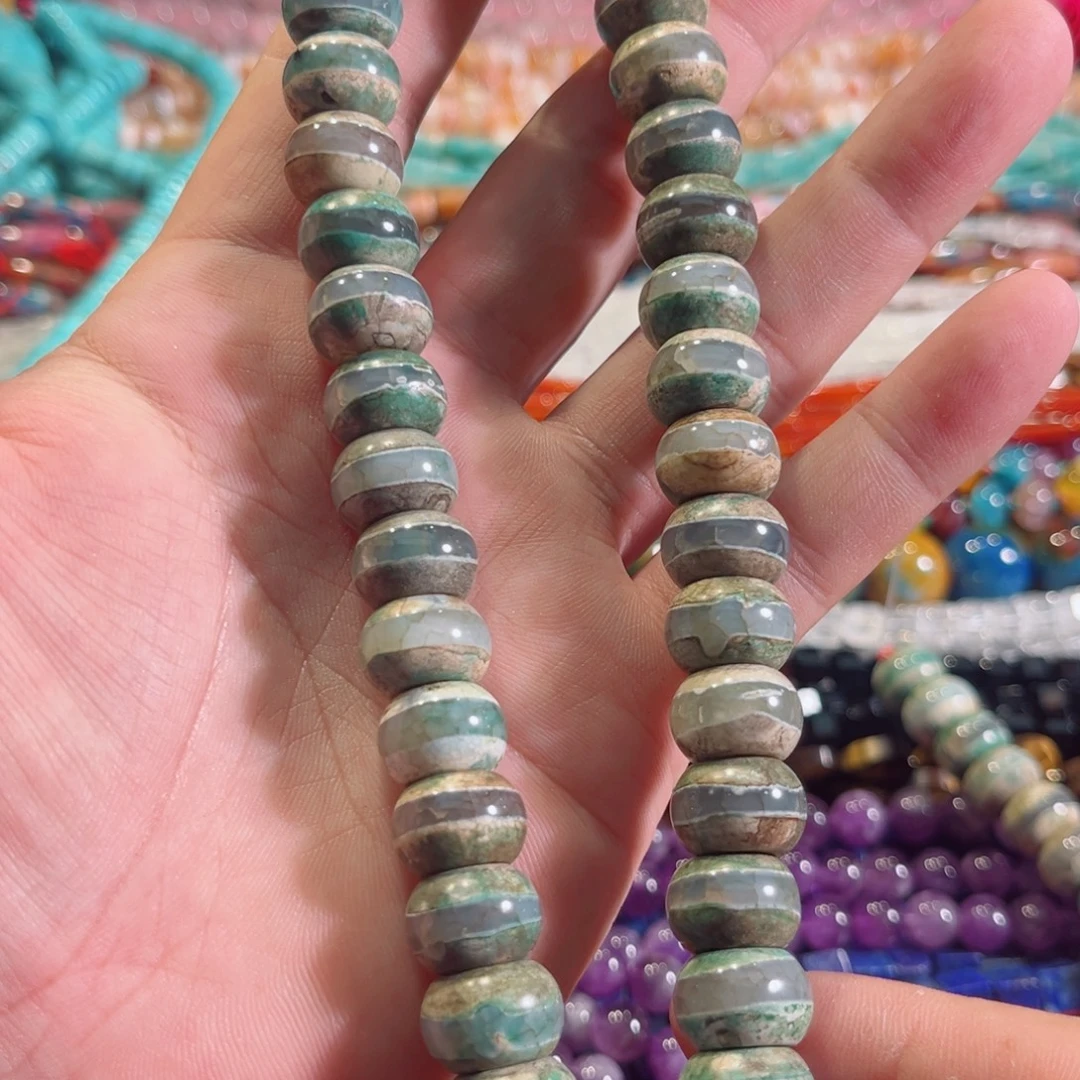 玛瑙/玉髓合金珠宝半成品一线天竺车轮一条14mm