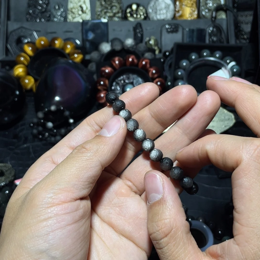 黑曜岩珠宝奇石未镶嵌萬*福