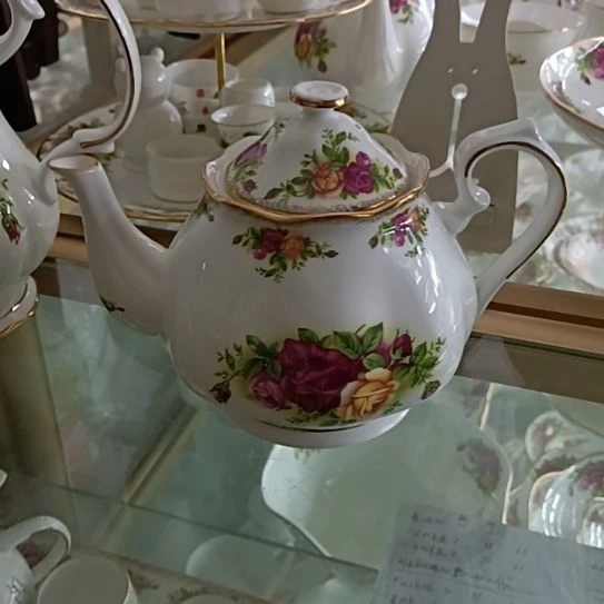 新疆西藏包邮玫瑰手工拍金900毫升茶壶