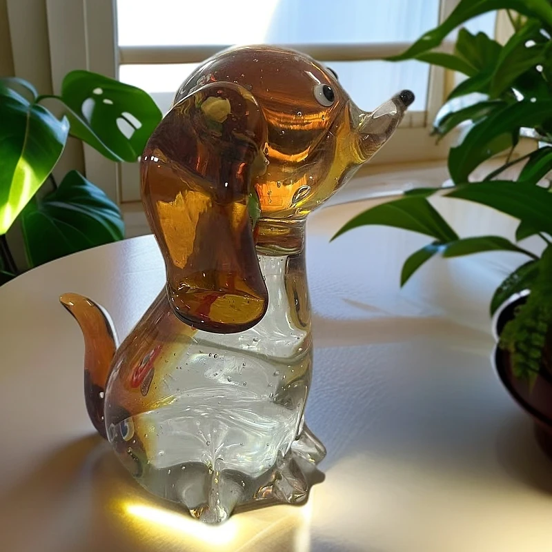 淄博非遗手作琉璃生肖狗“旺旺来米”家居摆件生肖搭配摆件高约17