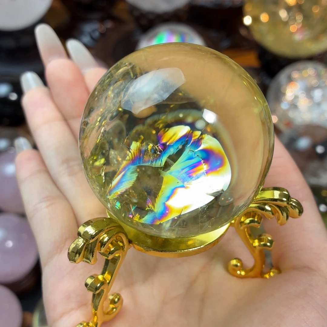 黄晶未镶嵌珠宝半成品53.5mm