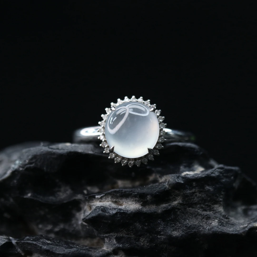 40天然缅甸翡翠A货18k蛋面戒指/701302/上海嘉禾拍卖