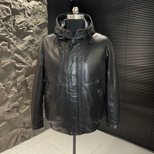 ZMY-PS商务羽绒/150克牛皮油蜡羽绒服连帽2578