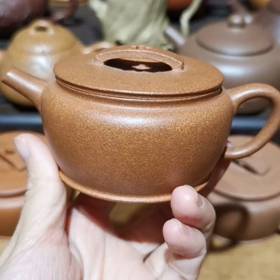 沉***云紫砂茶壶汉瓦半手工