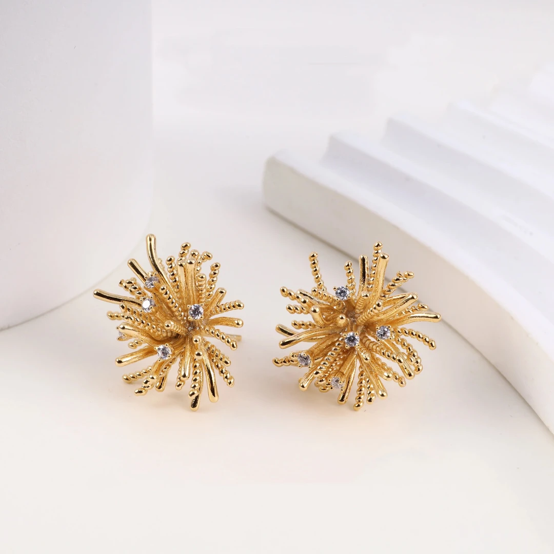 铜合金耳饰 A371 法式手工小众个性简约素款轻奢气质耳饰耳环