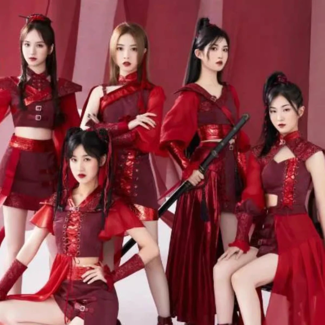 中国风古典打歌服爵士舞套装女团繁星少女组sing同款演出服舞蹈