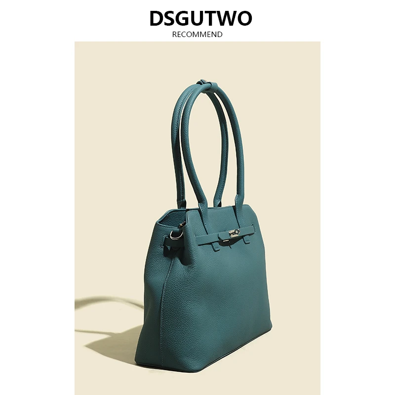 DSGUTWO女士2025新款夏手提包头层牛皮通勤大容量单肩斜挎托特包