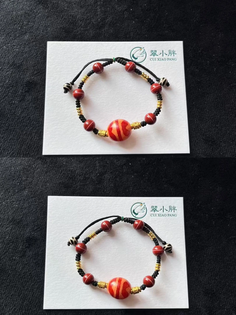 翠小胖二号店  红肉双虎牙水纹达洛DIY手串 多样性发1