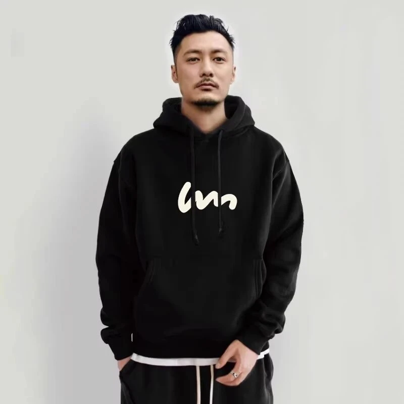 仓石一树潮牌随笔线连帽卫衣男士2025春秋季宽松简约慵懒情侣外套