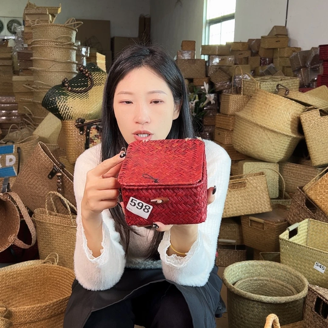 草编草编包/草编收纳盒带瑕疵