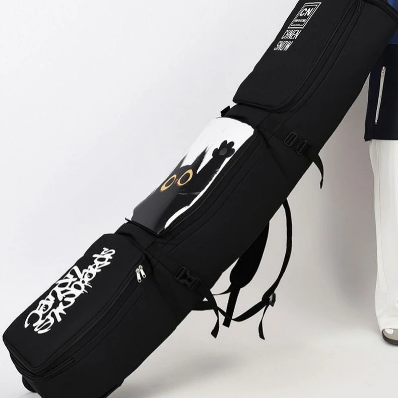 干湿分离滑雪板带轮背包滑雪鞋装备包单板板包带轮可托运可双肩包