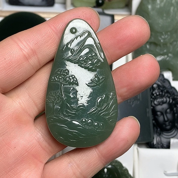 和田玉（青玉）未镶嵌颈饰