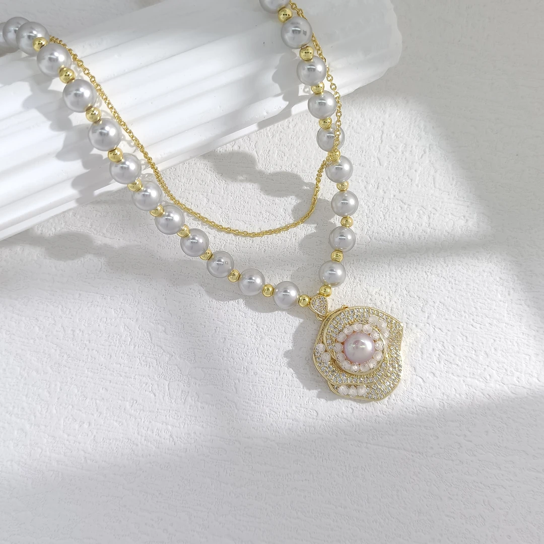 铜合金仿珍珠项链 WRSS-002312【精缀珠华】项链百搭简约经典优雅