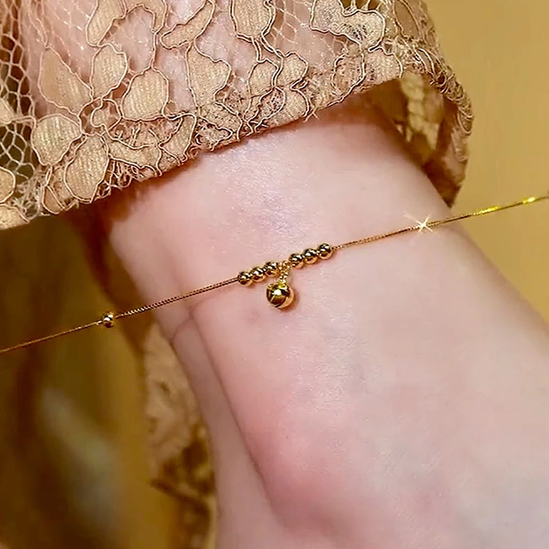 YIZUN.CHOMEL铃铛脚链甜美气质百搭时尚足链轻奢风铃小众设计足饰