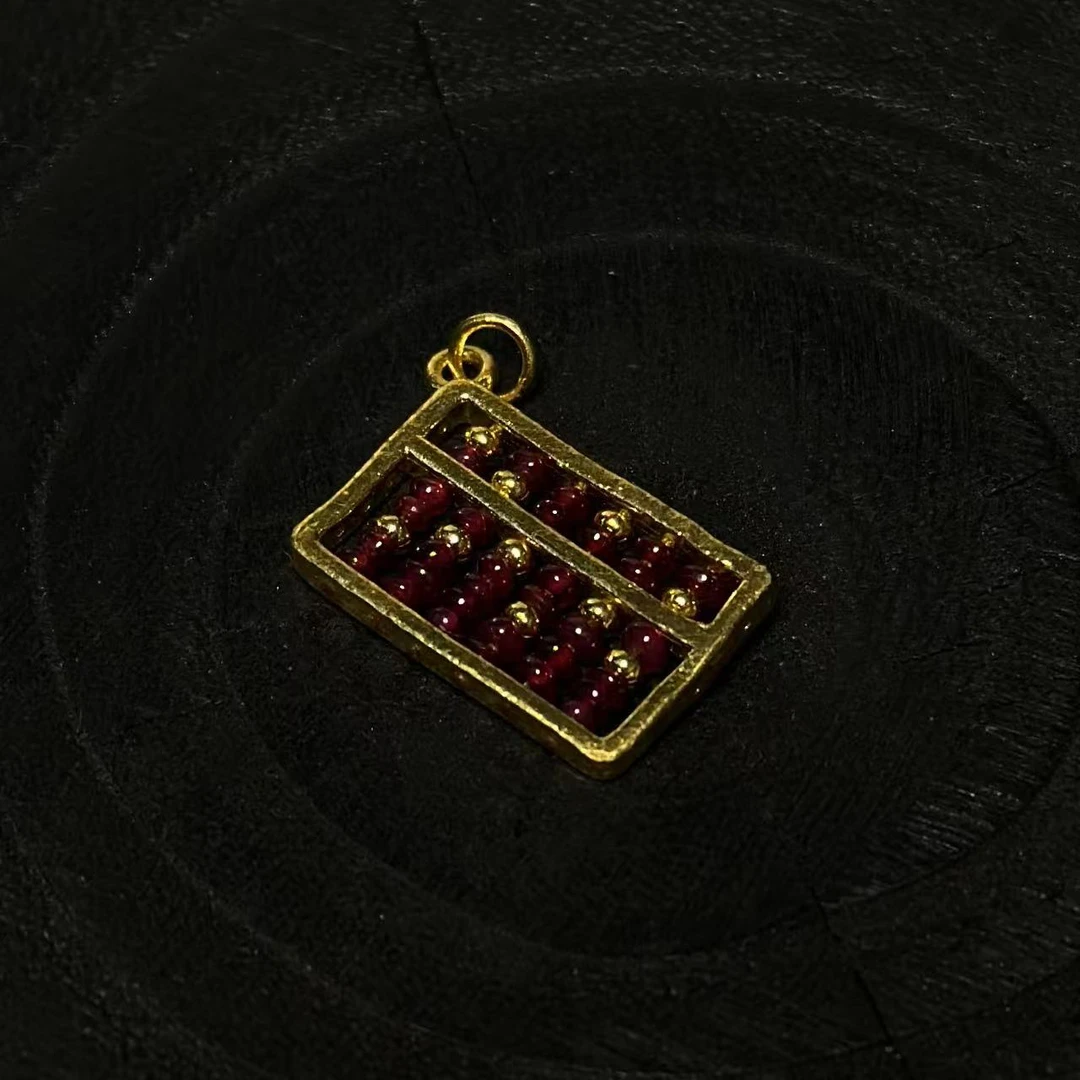 【金家】金算盘 算盘一响黄金万两！黄金项链吊坠 足金