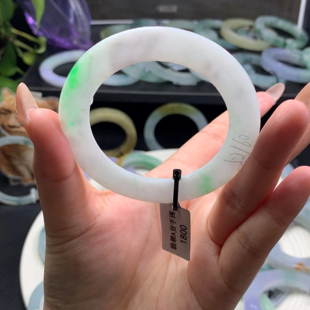 定制翡翠叮当镯 未镶嵌真***假57