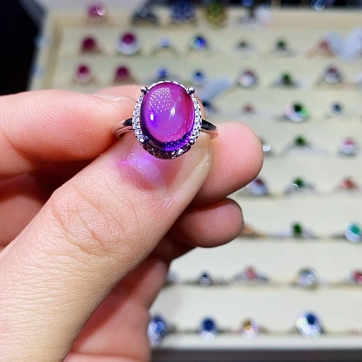 紫晶戒指银S925镶嵌1111