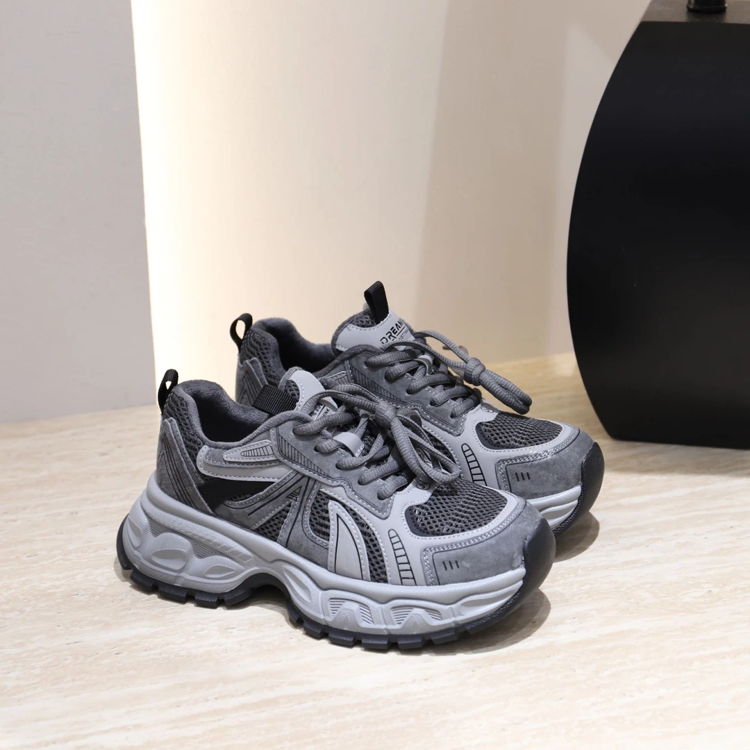 IMFLY金小金自制女装 加绒老爹鞋DYX377秋冬厚底时尚休闲运动鞋