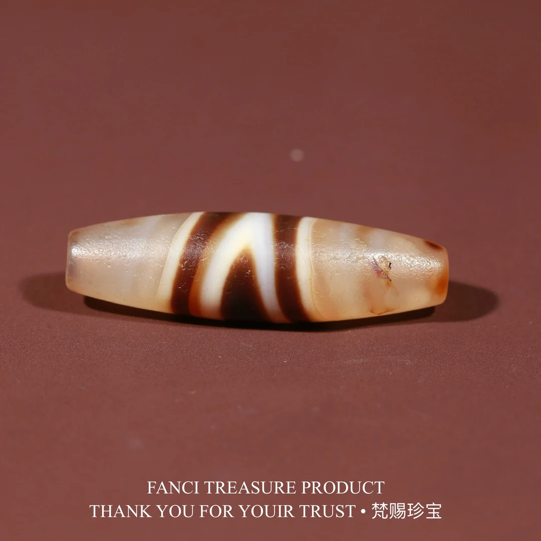 梵赐珍宝·【小卢系列】手工台珠红肉一眼线61.5x17.8mm天珠吊坠