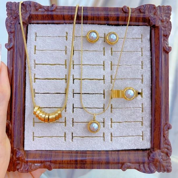 铜合金项链 2268四件套首饰耳环项链戒指手链爆款白搭时尚