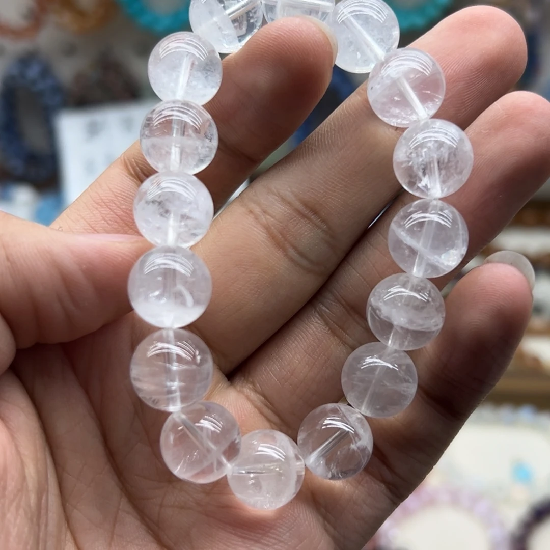 未镶嵌手链水晶12.5咪白幽灵