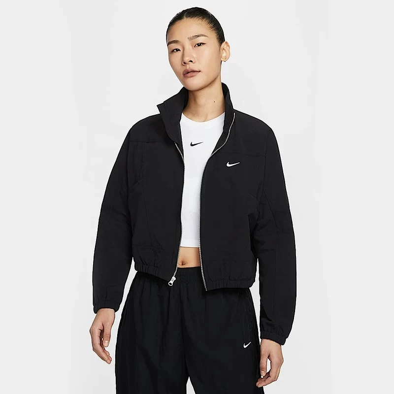 NIKE/耐克女款黑色拉链立领短款长袖夹克外套HJ1000010