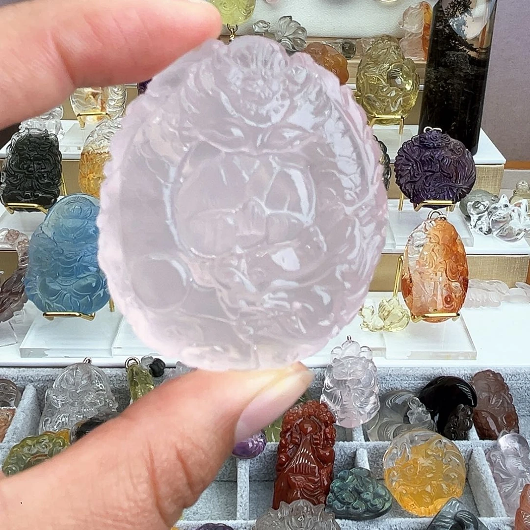 水晶666粉龙狐未镶嵌小***噜