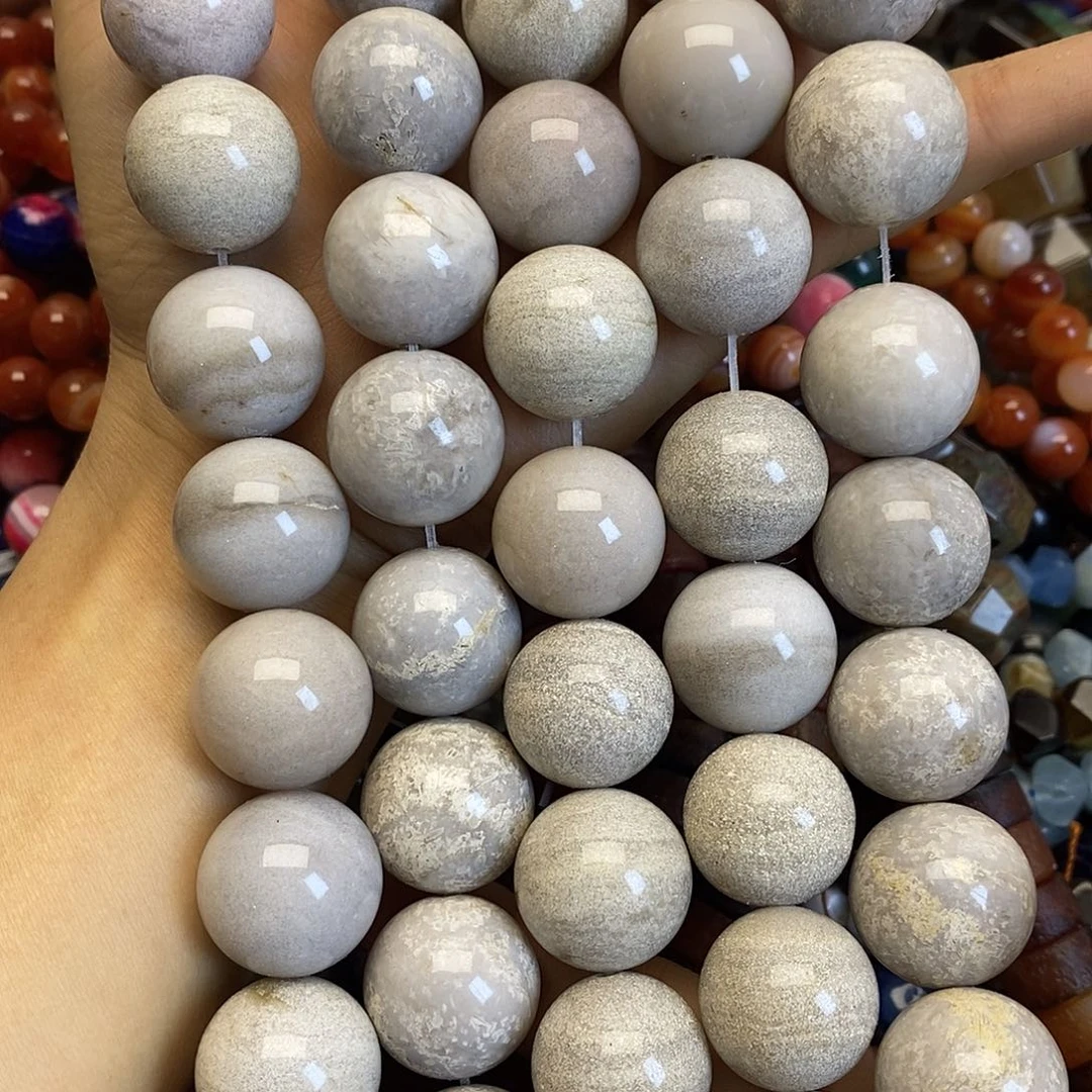 玛瑙/玉髓合金珠宝半成品玛瑙圆珠一条