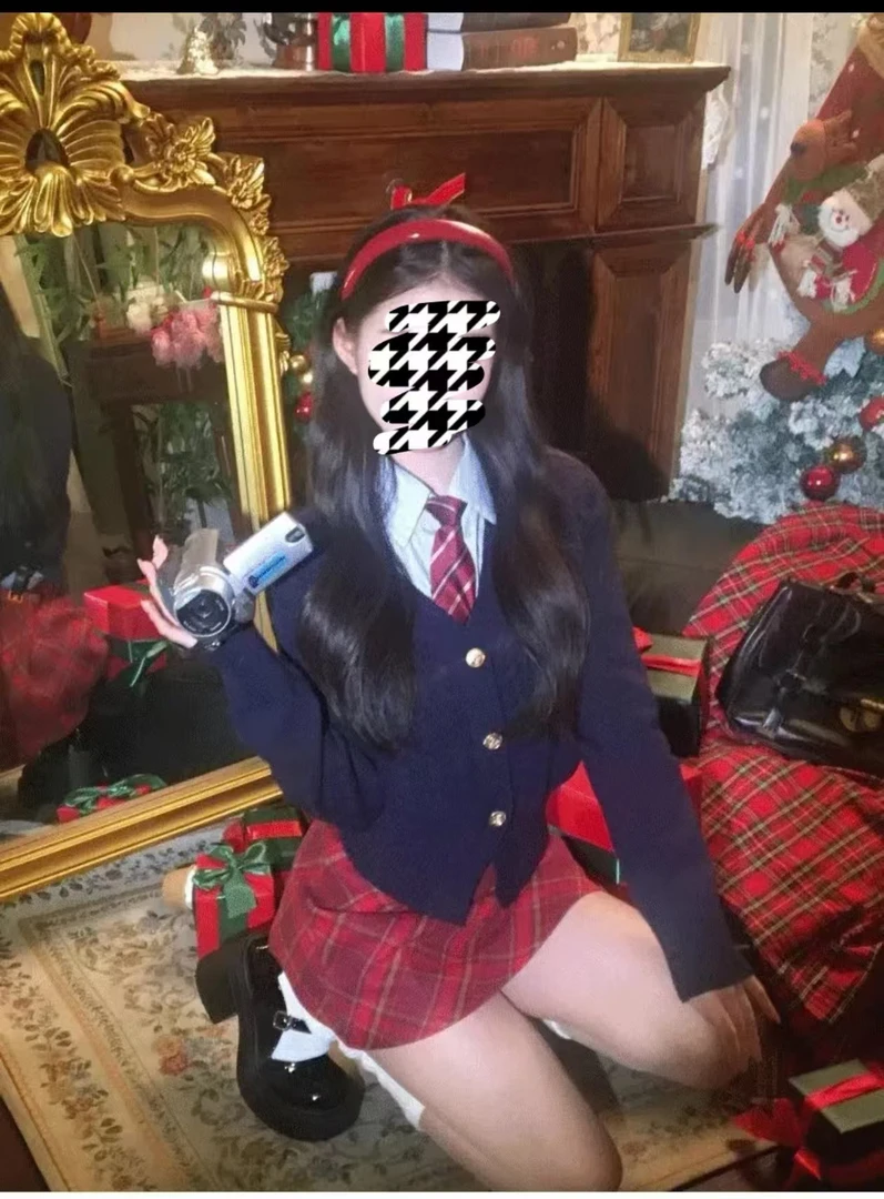 简约通勤学院风时尚套装百褶裙上衣开衫女装针织格纹