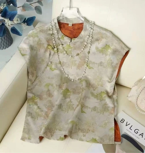 新中式坎肩短袖时尚显瘦洋气夏季新款百搭上衣