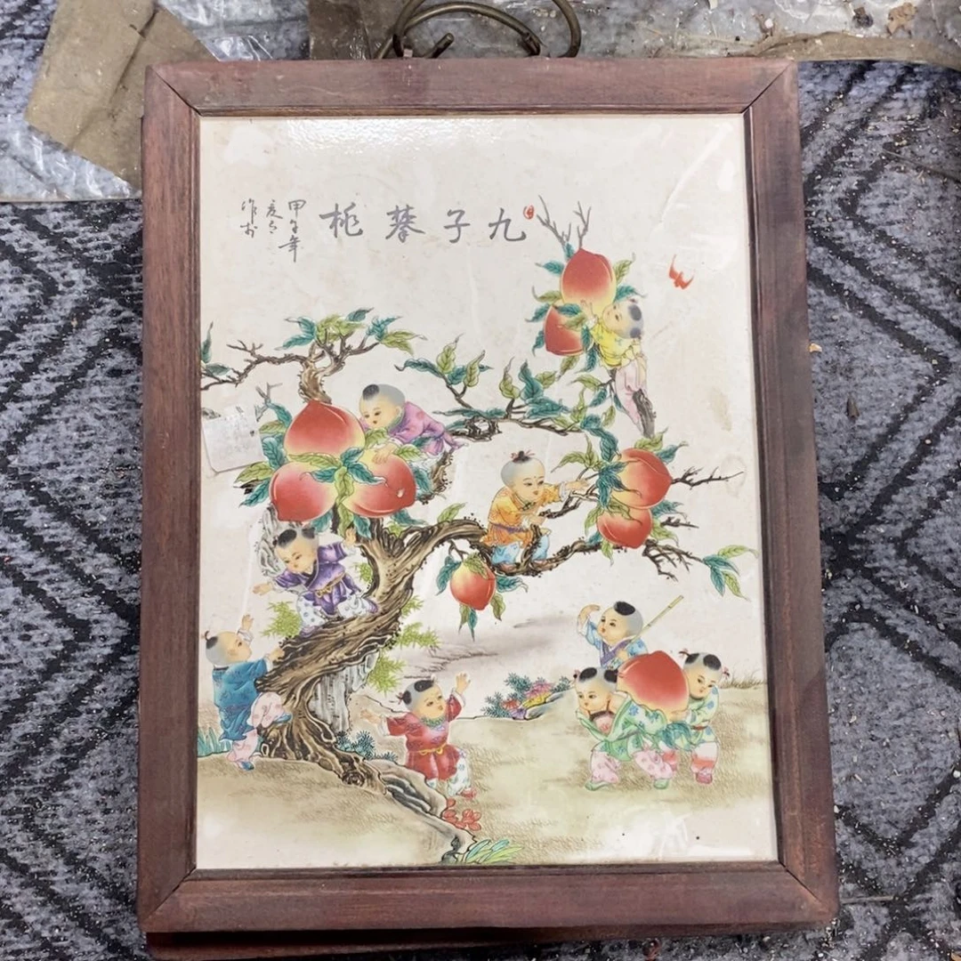 瓷片37*28 景德镇瓷板画柴窑烧制