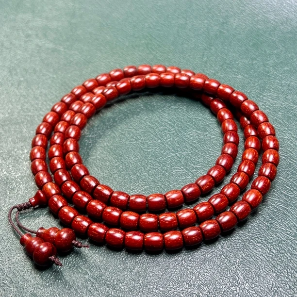 印度小叶紫檀7mm直切108颗原汁原味无胶无油无蜡