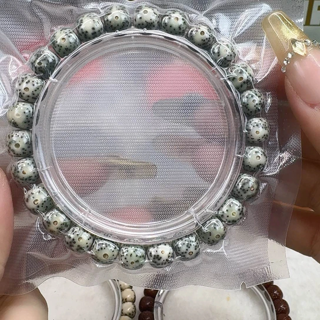 星月菩提手串135练手糯冰石玉98