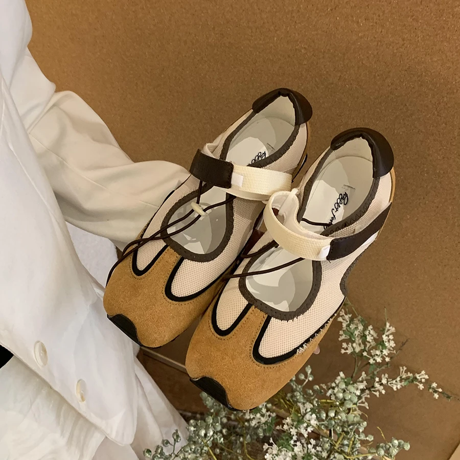 牛皮版！复古浅口德训单鞋女2025春夏款韩版运动厚底玛丽珍休闲鞋