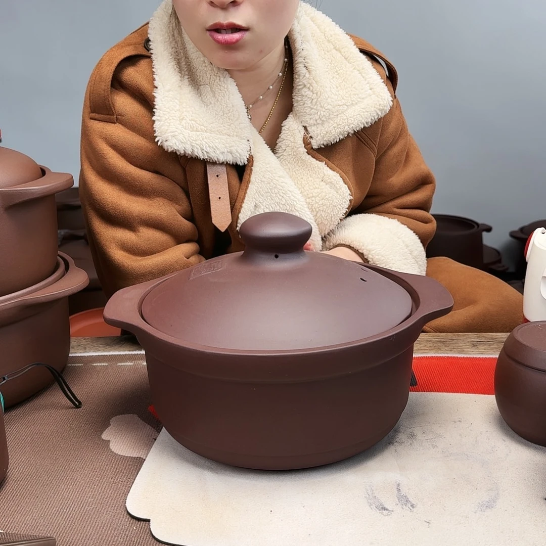 砂锅4升平锅微瑕紫色