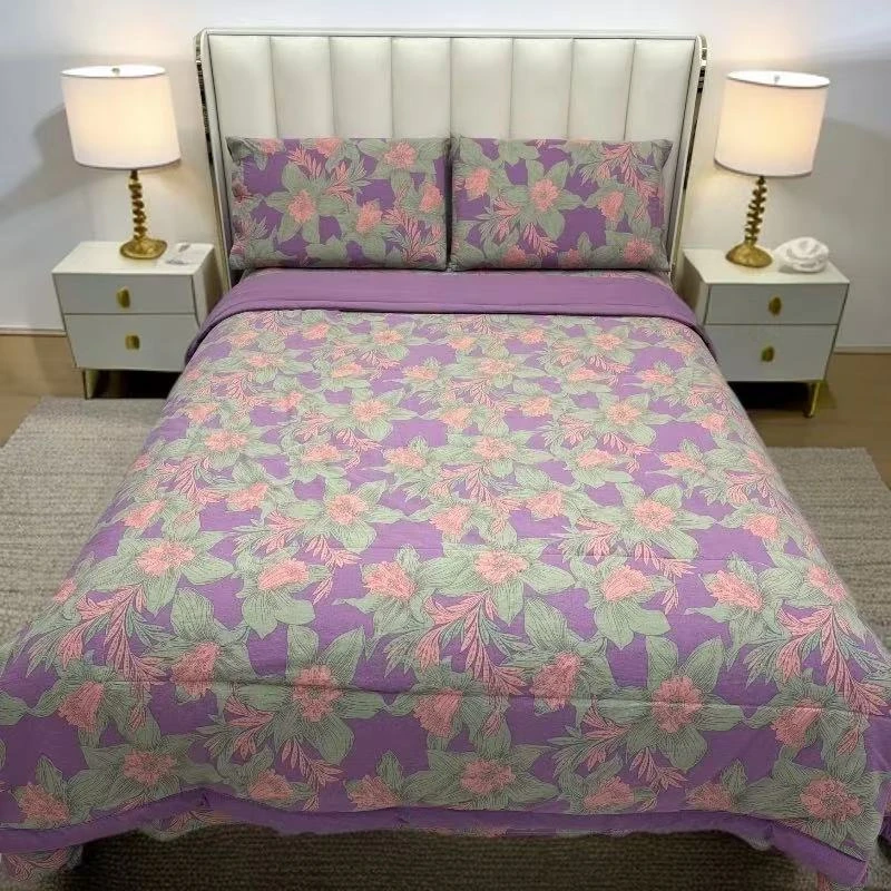 双层纱新疆棉夏被四件套--清莹花香