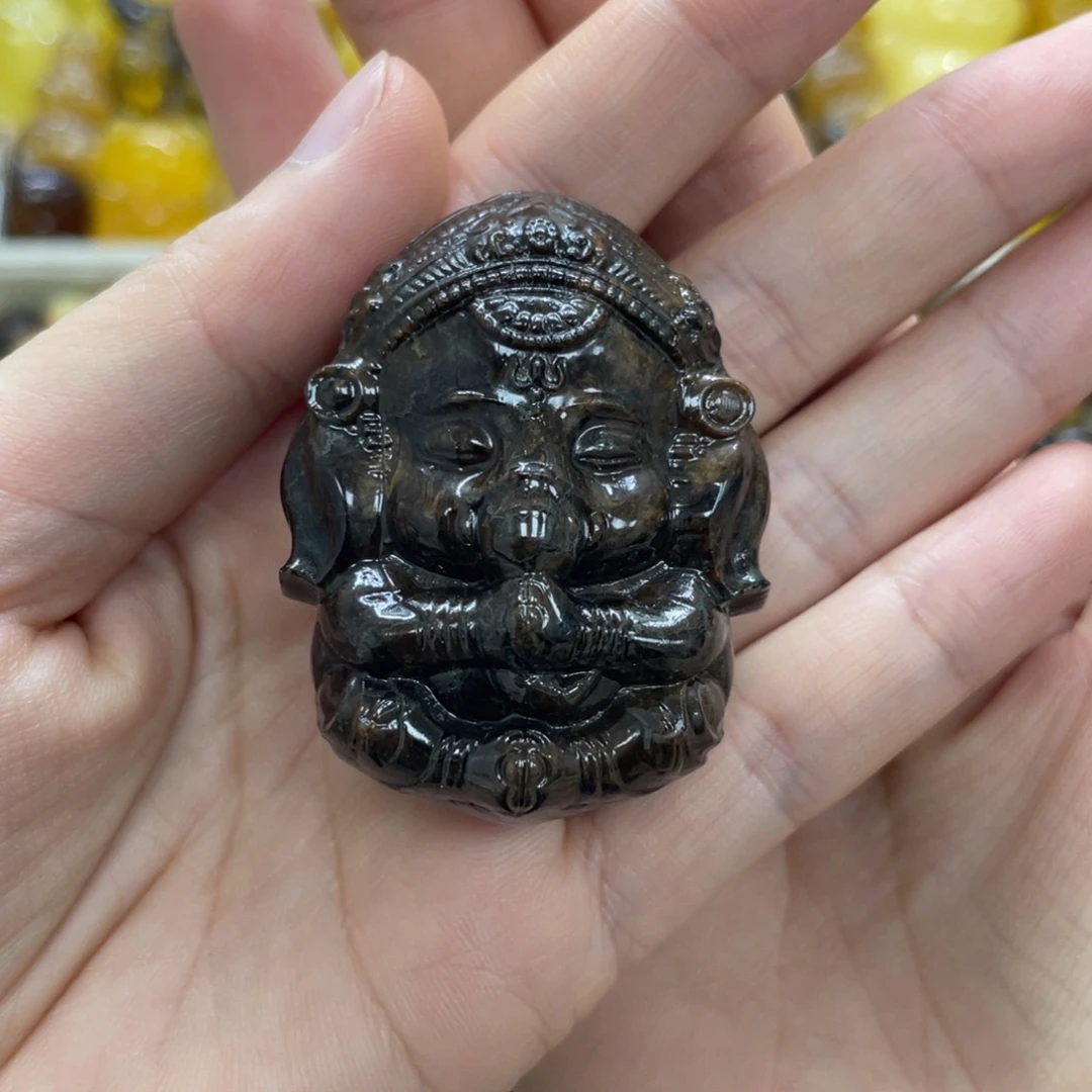 琥珀未镶嵌裸石天然琥珀根珀象神