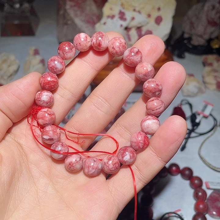 天然辰砂原石手串